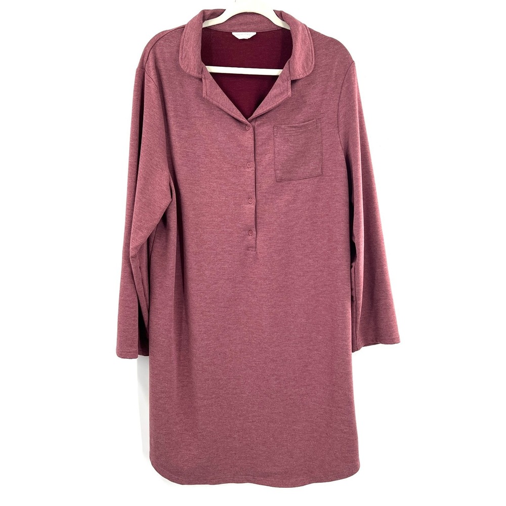 Berkshire Homewear sleep shirt nightgown cozy jersey comfortable lounge dress L